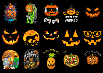15 Halloween Jack O’ Lantern Shirt Designs Bundle For Commercial Use Part 3, Halloween Jack O’ Lantern T-shirt, Halloween Jack O’ Lantern png file, Halloween Jack O’ Lantern digital file,