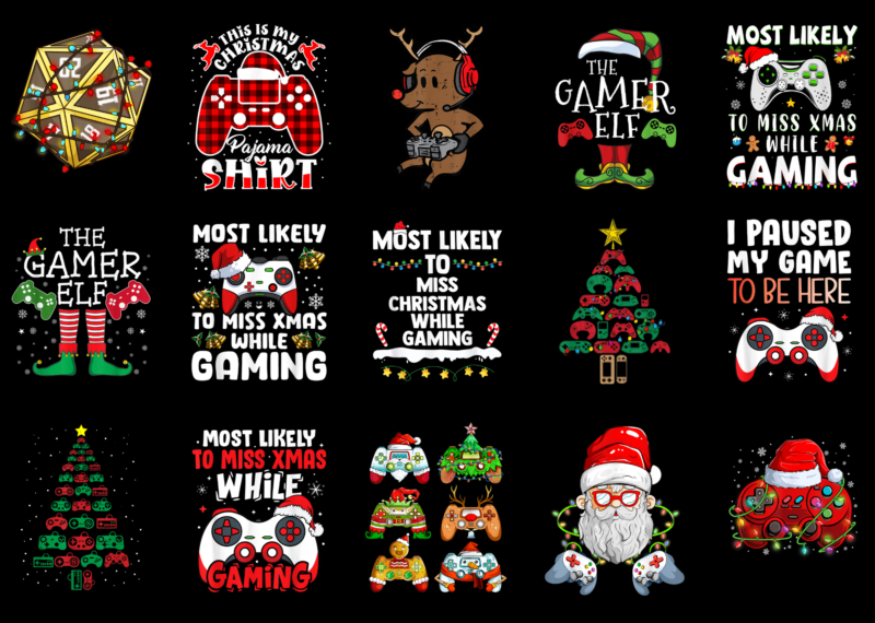 15 Christmas Gaming Shirt Designs Bundle For Commercial Use Part 3, Christmas Gaming T-shirt, Christmas Gaming png file, Christmas Gaming digital file, Christmas Gaming gift, Christmas Gaming download, Christmas Gaming design AMZ