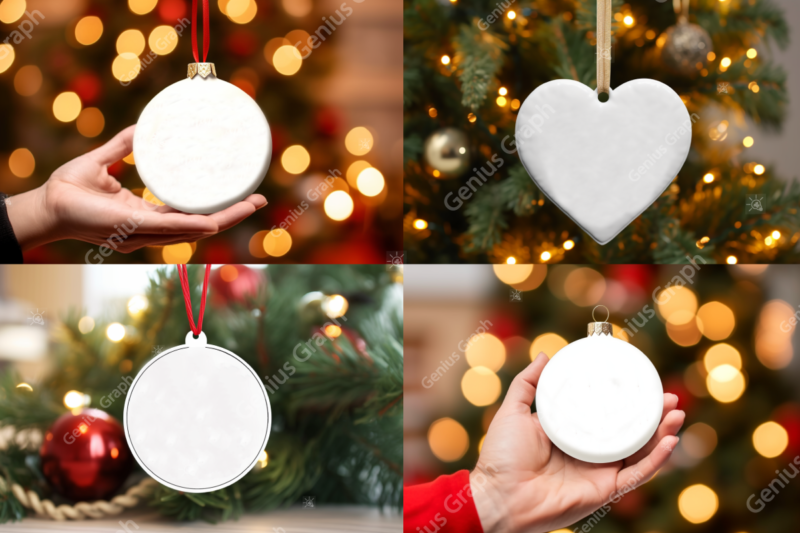 20 Christmas Ornament Mockup Bundle