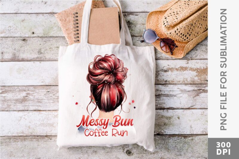 Christmas Messy Bun Sublimation Designs PNG Bundle