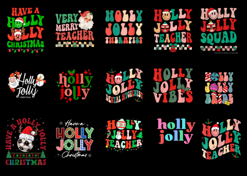 15 Holly Jolly Shirt Designs Bundle For Commercial Use Part 3, Holly Jolly T-shirt, Holly Jolly png file, Holly Jolly digital file, Holly Jolly gift, Holly Jolly download, Holly Jolly design AMZ