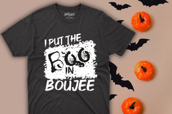 I Put The Boo in Boujee Women T-Shirt design vector