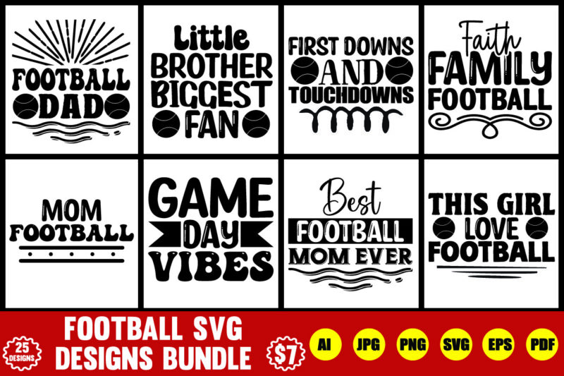 football svg designs bundle