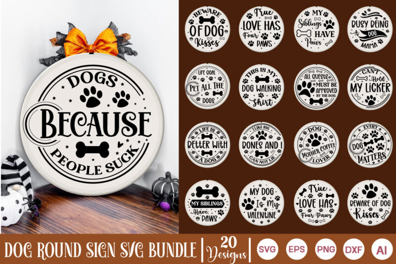 Dog T-Shirt Bundle dog welcome sign, dog door signs, round door signs, dog round svg, round door sign svg, christmas cards, dog svg bundle,