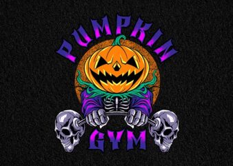 pumpkin gym t shirt illustration