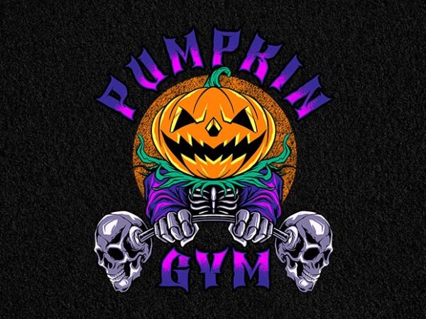 Pumpkin gym t shirt illustration