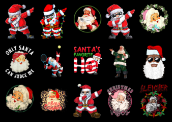 15 Santa Claus Shirt Designs Bundle For Commercial Use Part 4, Santa Claus T-shirt, Santa Claus png file, Santa Claus digital file, Santa Claus gift, Santa Claus download, Santa Claus design AMZ