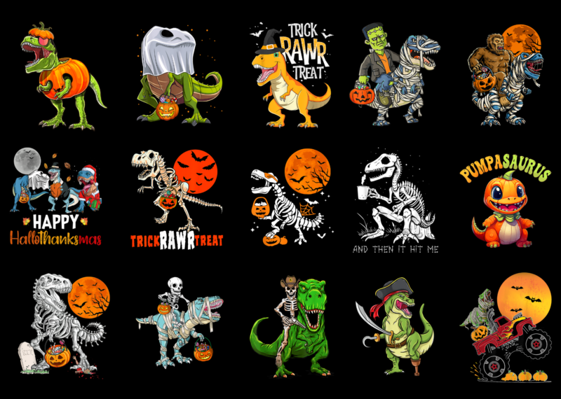 15 Halloween Dinosaur Shirt Designs Bundle For Commercial Use Part 4, Halloween Dinosaur T-shirt, Halloween Dinosaur png file, Halloween Dinosaur digital file, Halloween Dinosaur gift, Halloween Dinosaur download, Halloween Dinosaur design AMZ