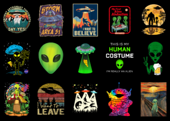 15 Alien Shirt Designs Bundle For Commercial Use Part 4, Alien T-shirt, Alien png file, Alien digital file, Alien gift, Alien download, Alien design AMZ