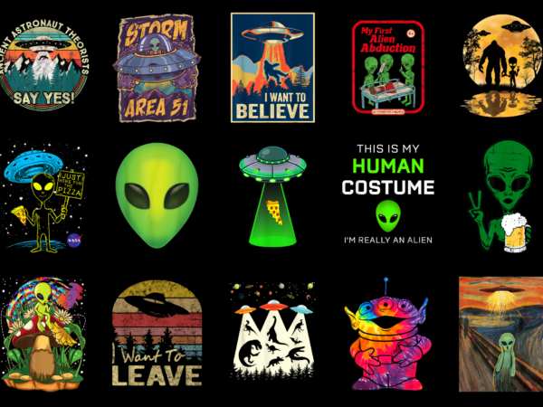 15 alien shirt designs bundle for commercial use part 4, alien t-shirt, alien png file, alien digital file, alien gift, alien download, alien design amz