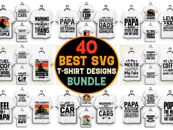 40 svg t-shirt design bundle