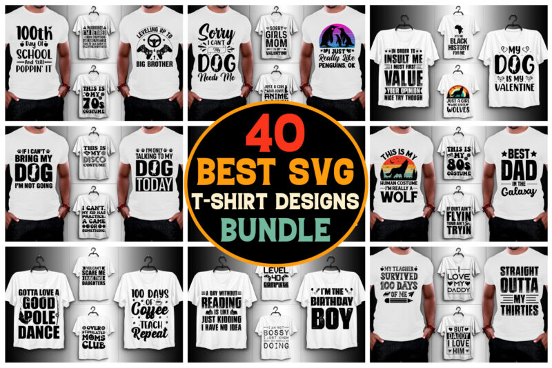 40 SVG T-Shirt Design Bundle