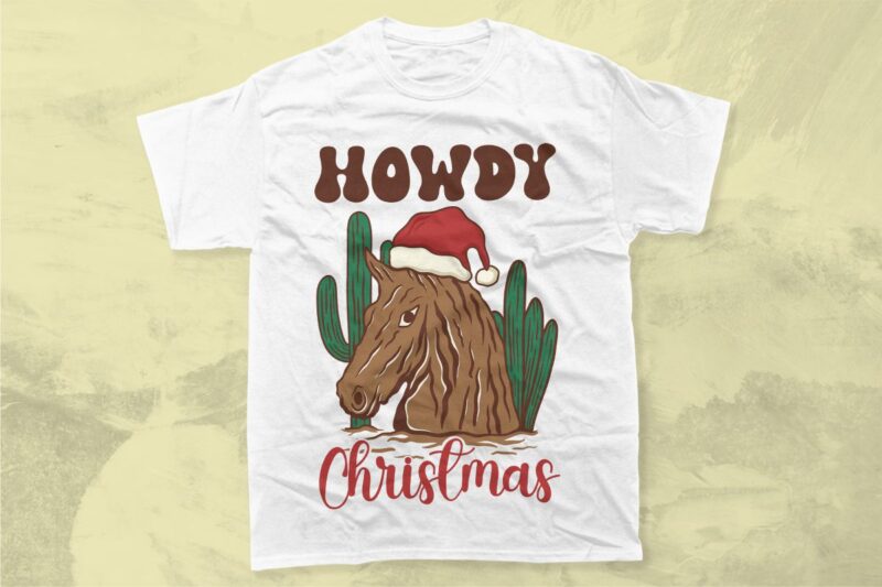 Retro Christmas Western Sublimation T-shirt Designs Bundle