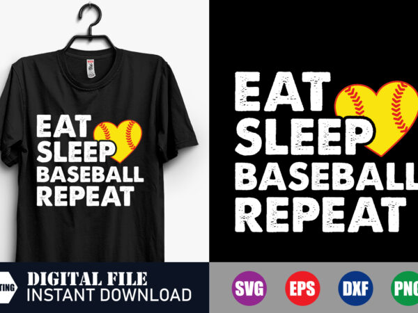 Eat sleep baseball repeat t-shirt design, eat sleep baseball, baseball svg