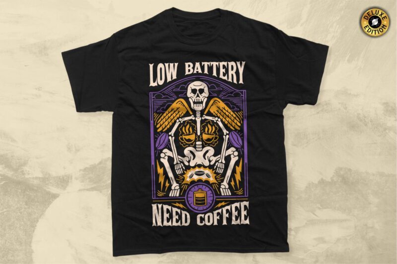 Vintage Coffee Skeleton T-shirt Designs Vector Bundle, Coffee Graphic Tshirt