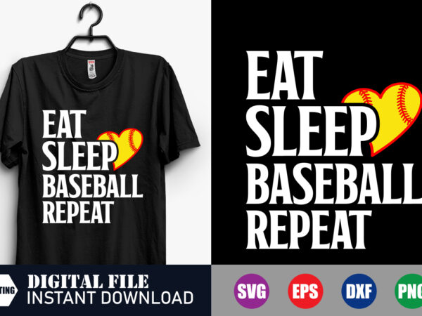 Eat sleep baseball repeat t-shirt design, baseball svg, funny shirts