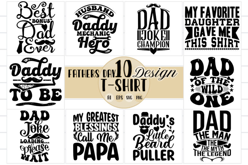 dad custom graphic shirt bundle design, mechanic dad for fathers day gift, dad jokes favorite dad, beard dad blessing dad lettering design
