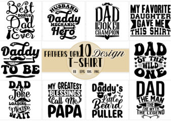 dad custom graphic shirt bundle design, mechanic dad for fathers day gift, dad jokes favorite dad, beard dad blessing dad lettering design