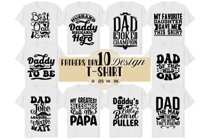 dad custom graphic shirt bundle design, mechanic dad for fathers day gift, dad jokes favorite dad, beard dad blessing dad lettering design