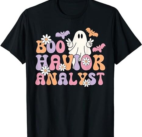 Aba therapist bcba behavior analyst retro boo halloween t-shirt png file