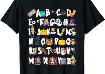 ABCs Learning Kindergarten Teacher Funny Halloween Alphabet T-Shirt