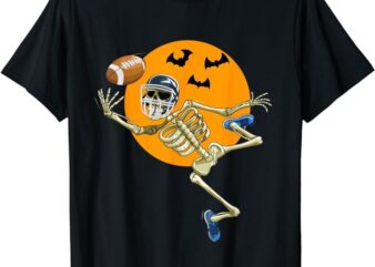 American Football Skeleton Halloween Men Boys Football Fan T-Shirt PNG File