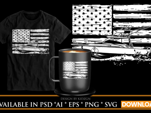 American speedboat t shirt vector
