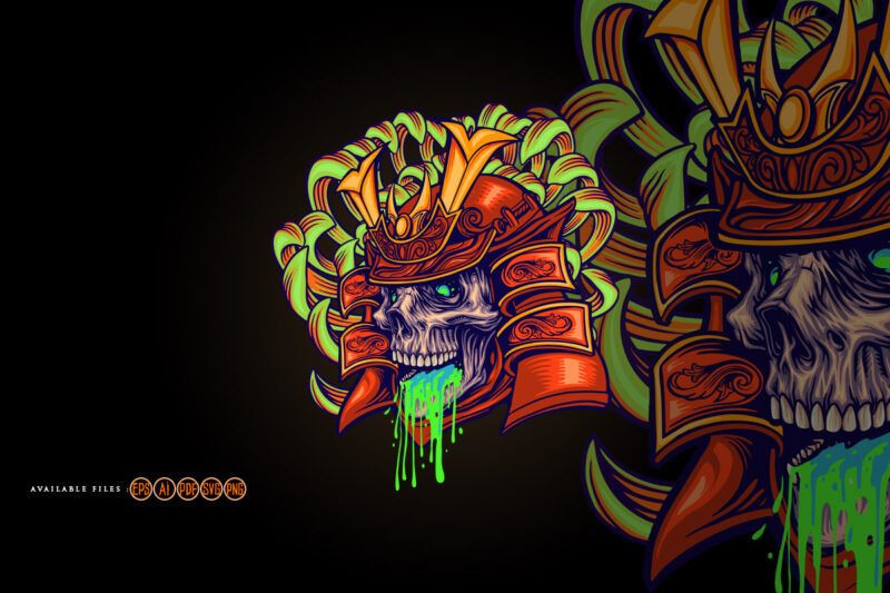 Monster skull samurai intricate helmet