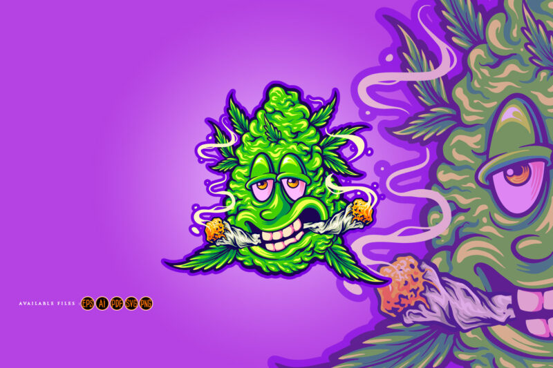 Giggling green cannabis bud monster joy