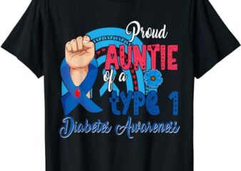 Auntie Of A Type 1 Diabetes Awareness Matching Family Kids T-Shirt