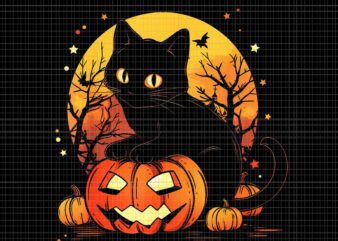 Black Cat Halloween Pumpkin Png, Cat Halloween Png, Pumpkin Cat Png, Pumpkin Halloween Png, Halloween Png