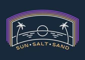 Sun Salt Sand 2 t shirt template vector