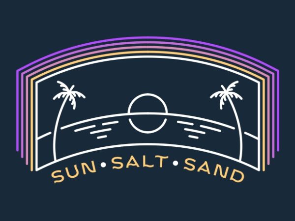 Sun salt sand 2 t shirt template vector