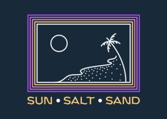 Sun Salt Sand 1 t shirt template vector