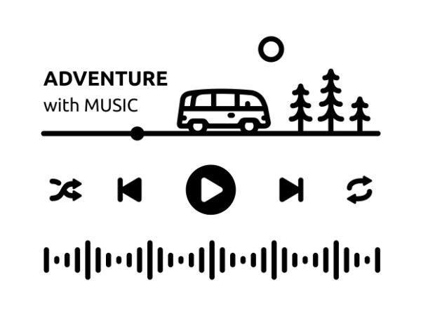 Adventure with music t shirt vector