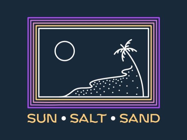 Sun salt sand 1 t shirt template vector