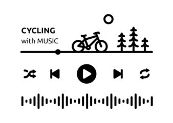 Cycling with Music t shirt vector file