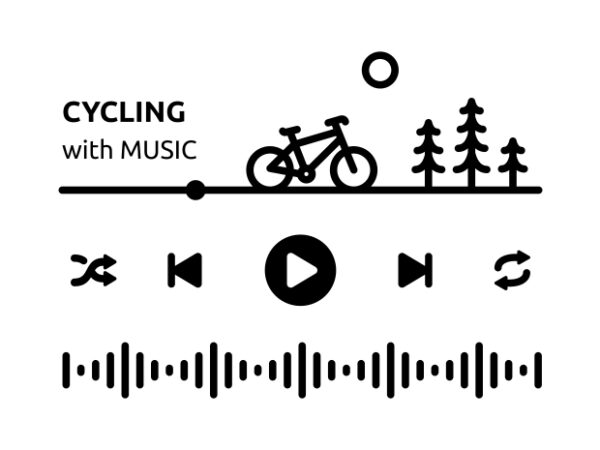 Cycling with music t shirt vector file