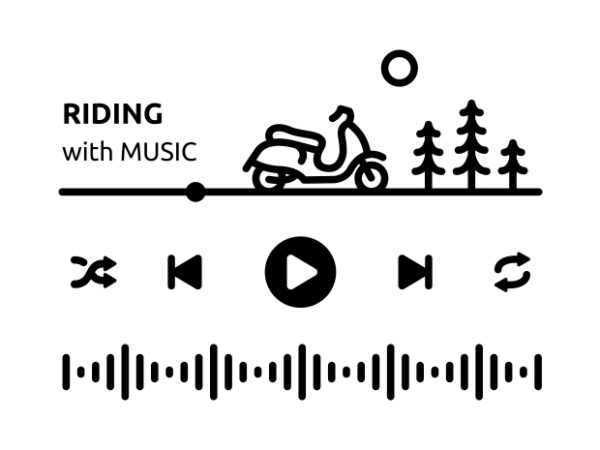 Riding with music t shirt design online