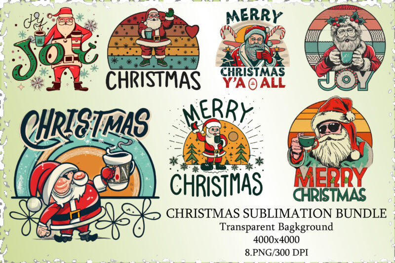 Christmas Sublimation Bundle/8 Design
