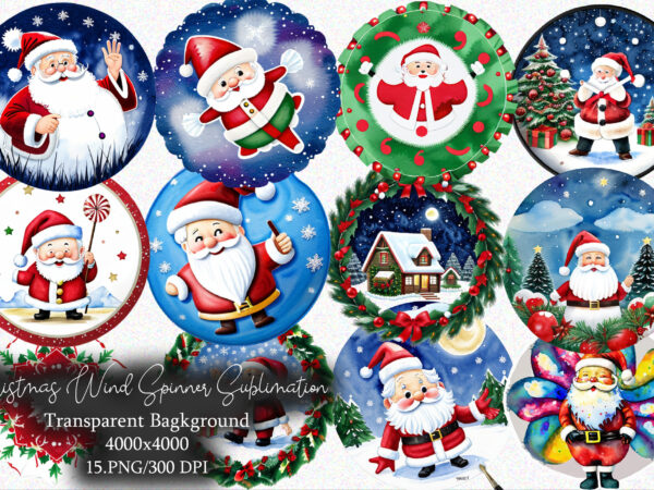 Christmas wind spinner sublimation set-2 t shirt vector file