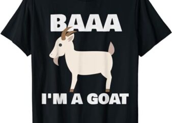Baa I’m A Goat Costume Animal Funny Halloween Party Goat T-Shirt PNG File