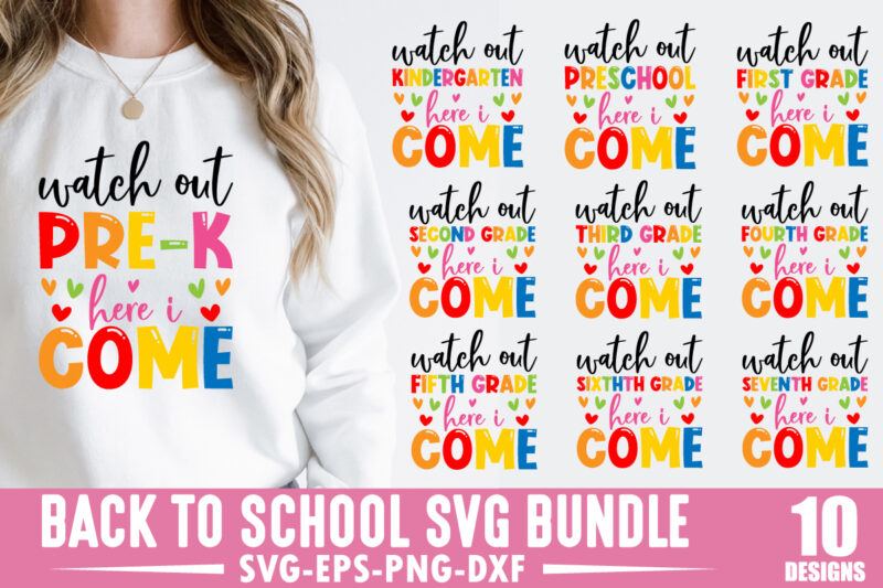 Back to School SVG Bundle, Hello School SVG, Teacher svg, School, School Shirt for Kids svg, Kids Shirt svg, Hand-lettered, Cut File Cricut, Hello Back To School Svg Bundle, First