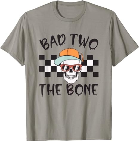 Bad To The Bone Retro Skull Halloween Toddler Kids T-Shirt PNG File