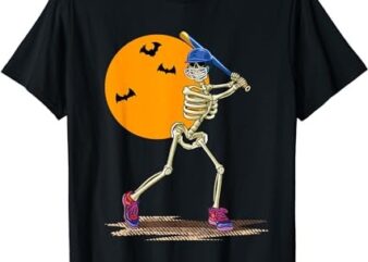 Baseball Skeleton Halloween Men Boys Baseball Halloween T-Shirt PNG File