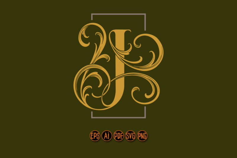 Regal vintage letter J monogram logo elegance
