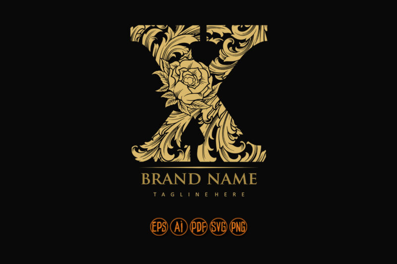 Luxe lettering classic X monogram logo