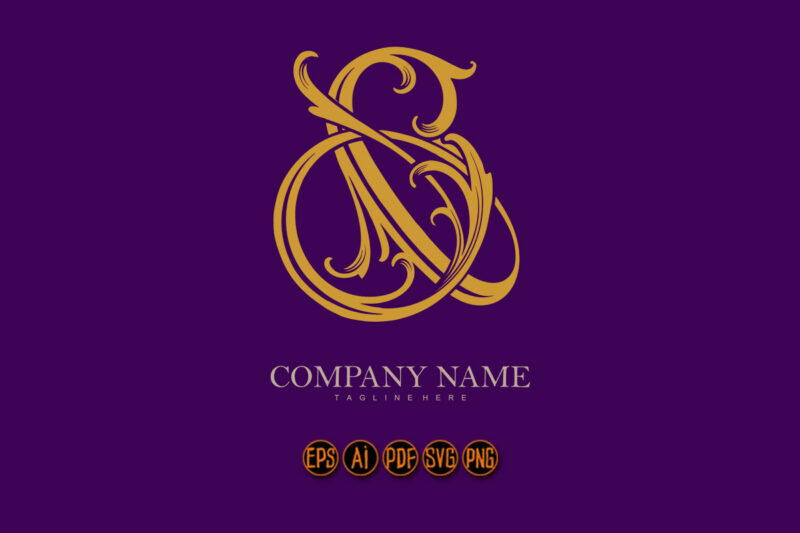 Flourish ampersand classic logo elegant