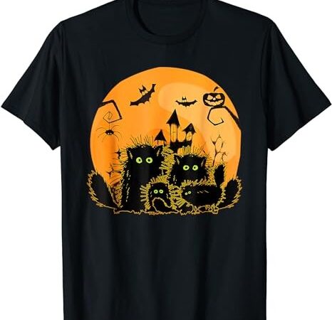 Black cat pumpkin moon halloween costume cat lover men women t-shirt png file