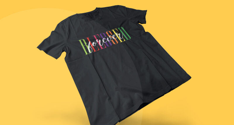 Blessed colorful tshirt design for sale